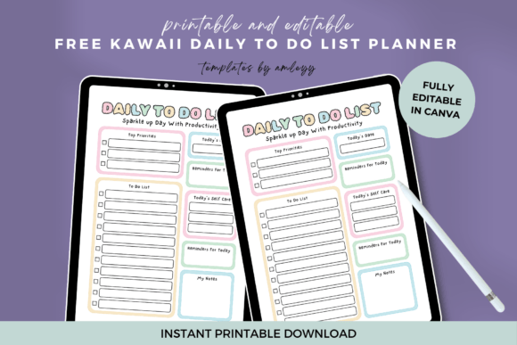 Download Free Kawaii Daily to Do List Planner - To do list Collection