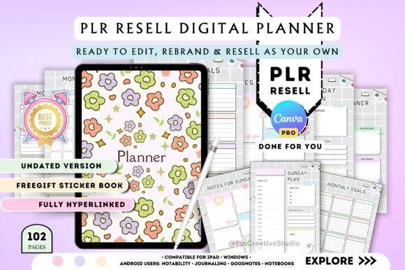 Download Canva PLR Template for Digital Planners - Planners Collection